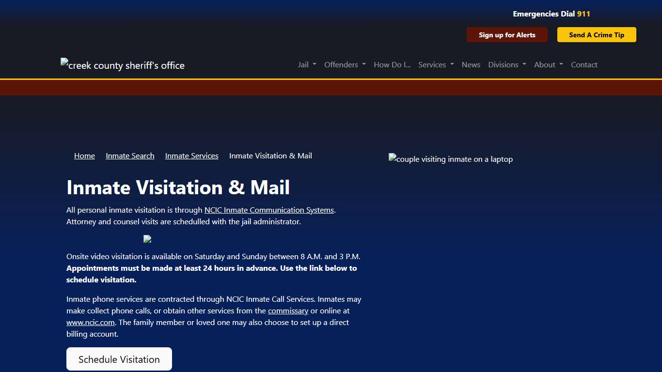 Inmate Mail and Visitation Creek County Sheriff's Office