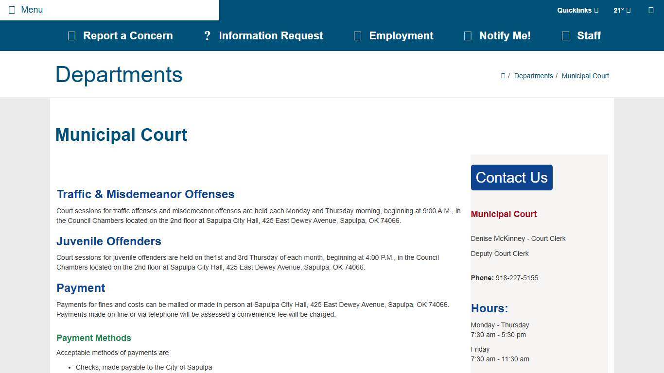 City of Sapulpa - Municipal Court